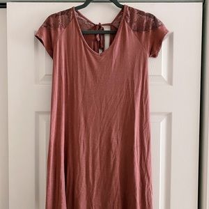 Pink Lace tshirt dress
